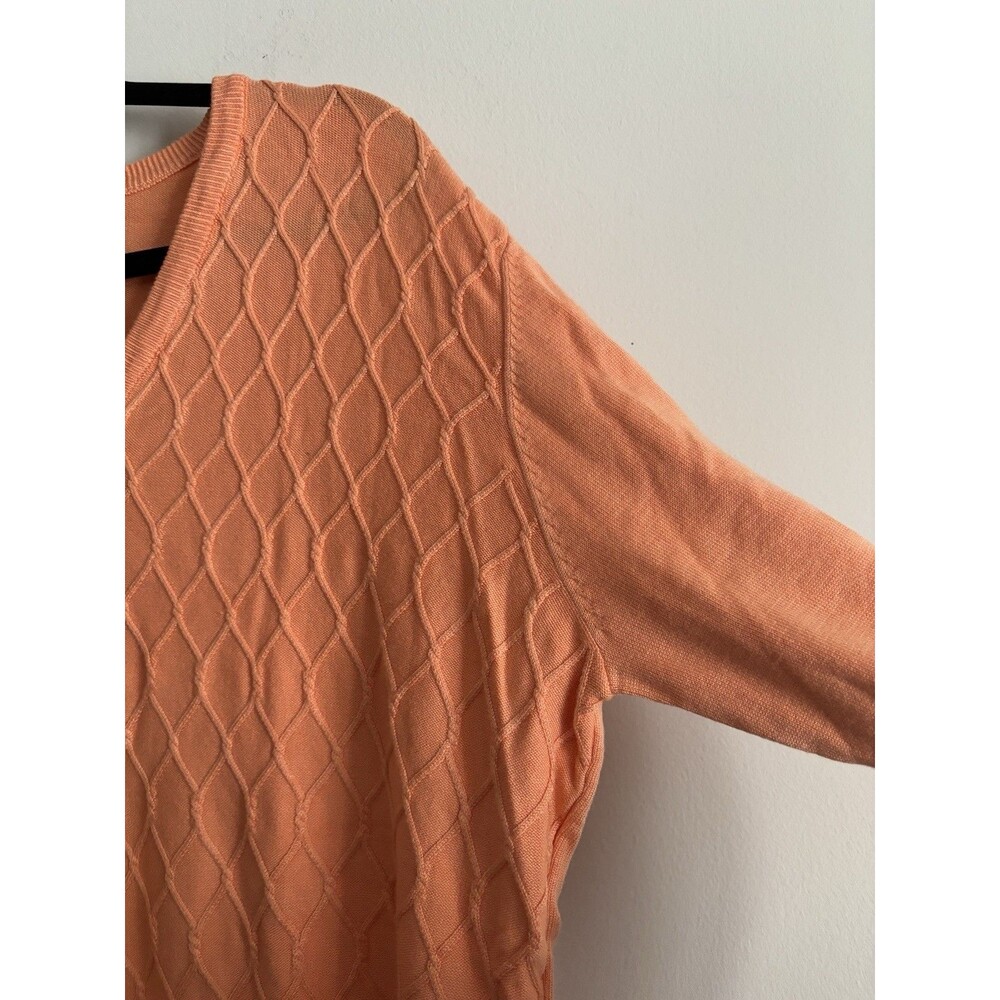 Daily Sports Sweden Women’s XXL Knit Sweater V Neck Bright Orange Luxury Golf‎ - Picture 3 of 7